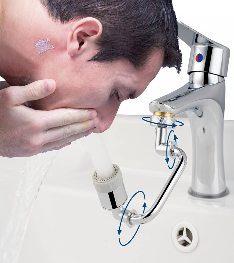 1080°+360° Universal Large Rotating Faucet Extender Aerator Angle Robotic Arm Water Nozzle, Universal Bathroom Tap Extend Adapter