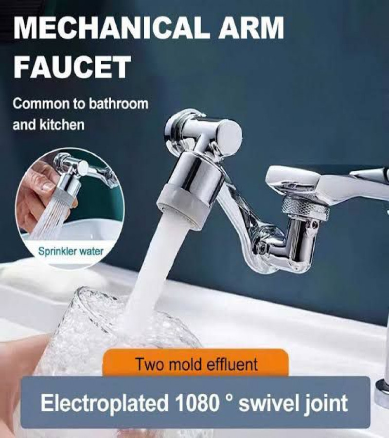 1080°+360° Universal Large Rotating Faucet Extender Aerator Angle Robotic Arm Water Nozzle, Universal Bathroom Tap Extend Adapter