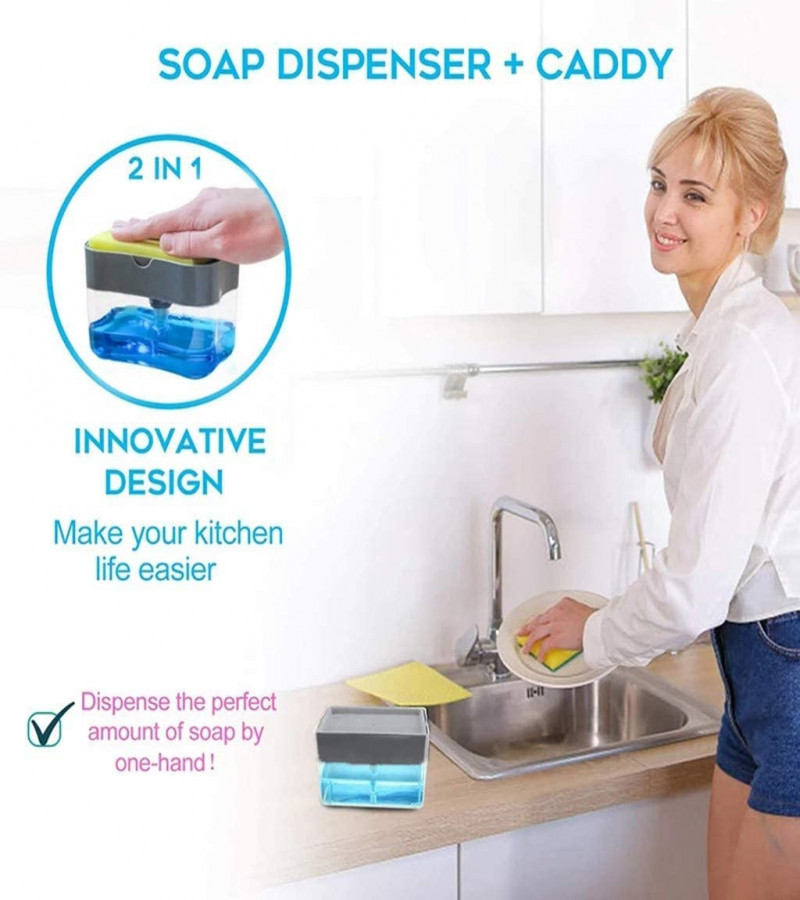 2-in-1 Pump Soap Dispenser and Sponge