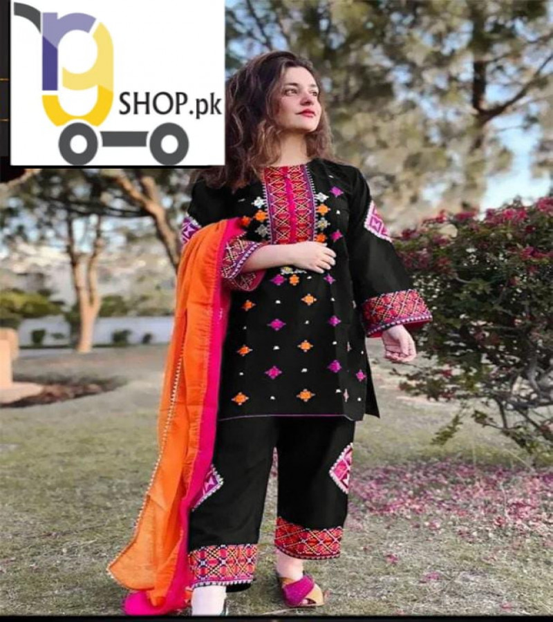 2 PC Embroidery Shirt & Trouser for Women.
