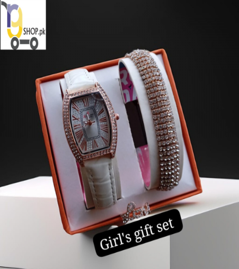3 in 1 Gift Pack Stone Watch, Braslat & Ring for Women. Add Your Review