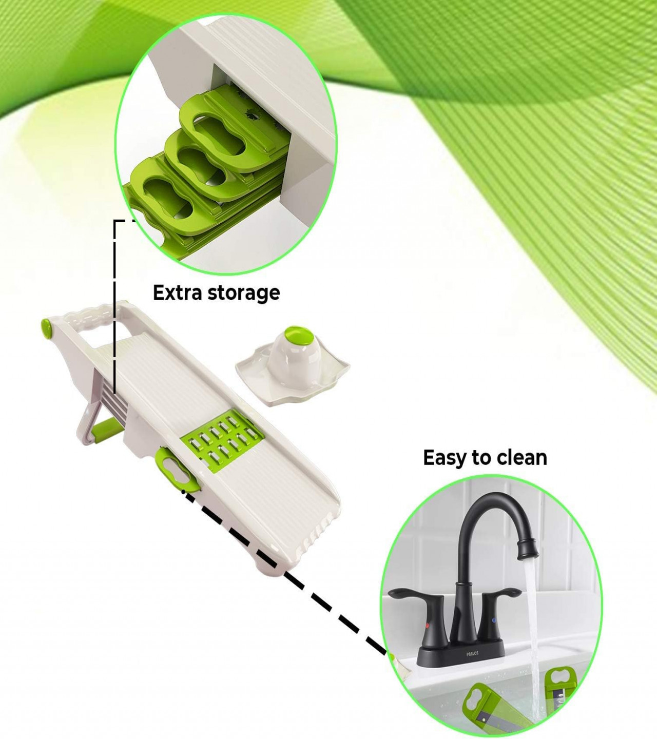 5-in-1 Stainless Steel Vegetable Cutter with Storage Box