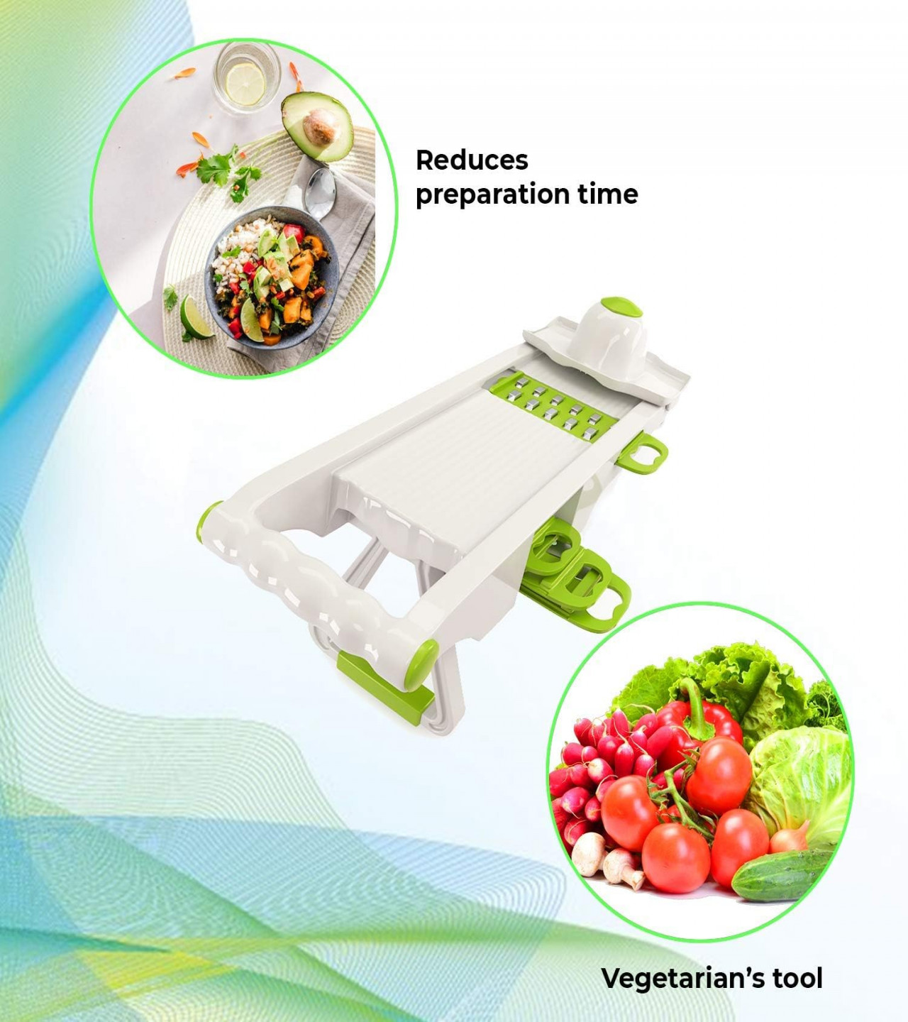 5-in-1 Stainless Steel Vegetable Cutter with Storage Box