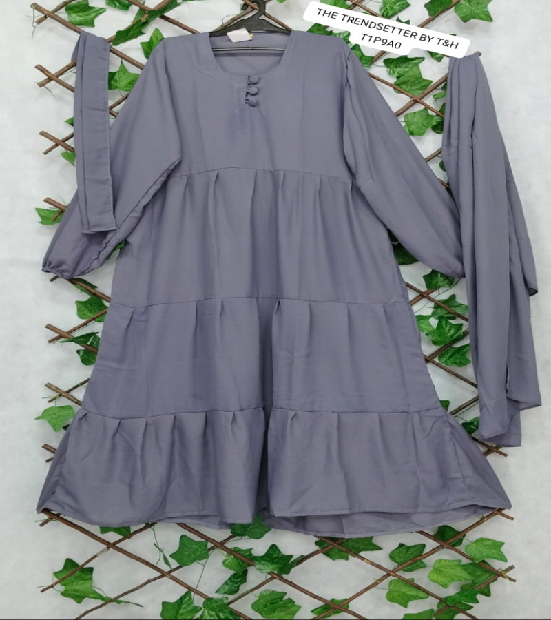 Artical 3 frill plated abaya stuff dual jorjet manjan