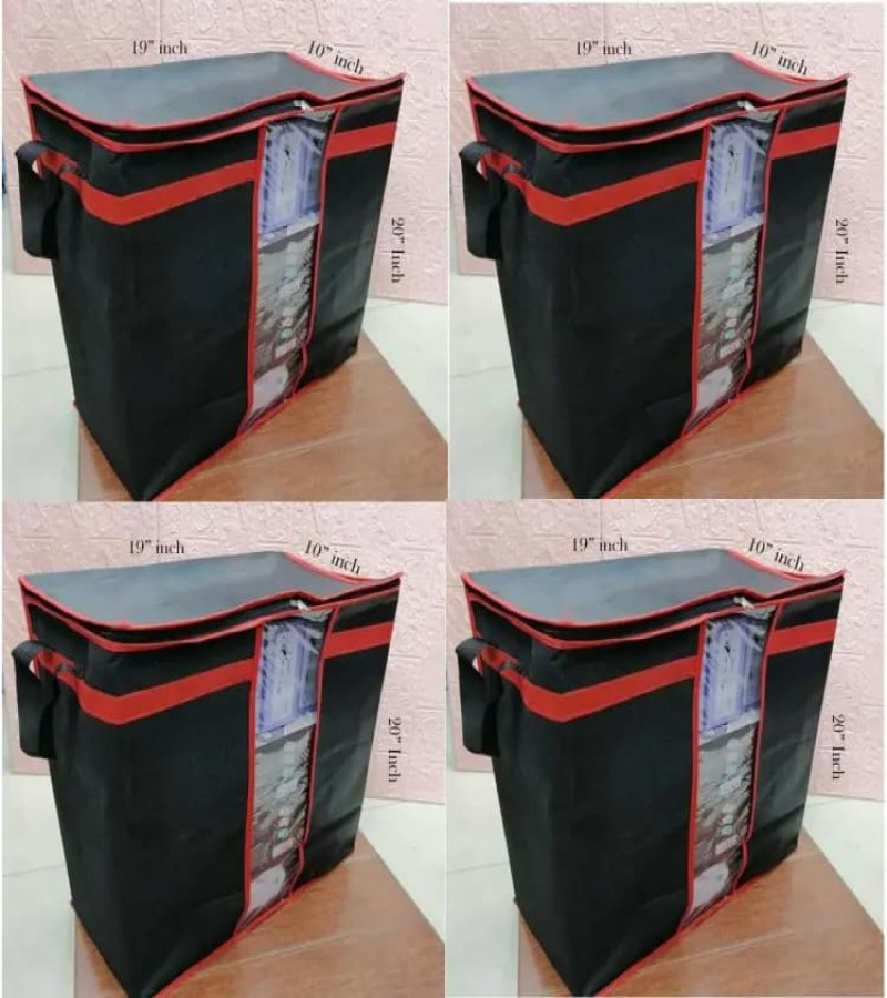 BLACK BAG RED OUTLINE Cloth Bag Black 100 GSM good quality