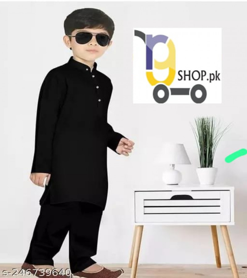 Black Kurta Pajama for Boys.