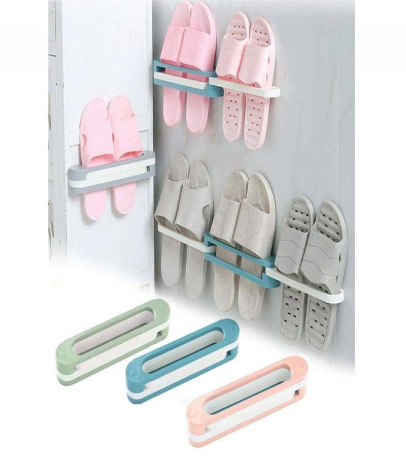 Convenient Self-Adhesive Foldable Slippers/Shoes Holders - No Holes Needed