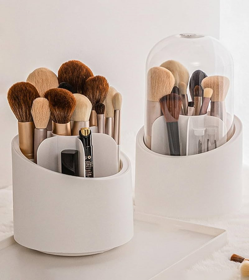 Cosmetic Brush Holder with Transparent
