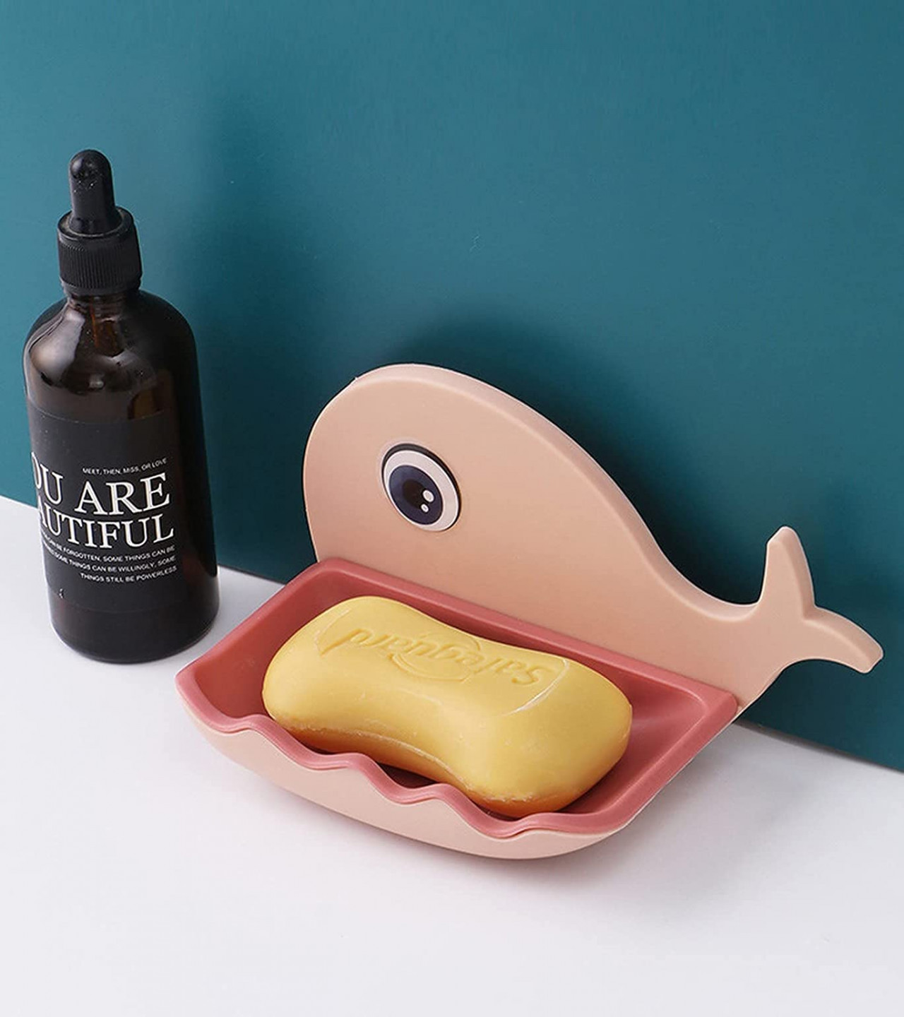 Dreem Mart Soap Stand Holder For Bathroom Kitchen Sink Magic Stickers Wall Mounted ( Soap Dish Holder, Fish Design Multicolour(Plastic)