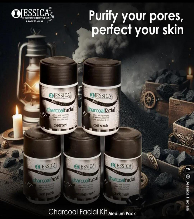 face charcoal facial kit 5 steps 230 grams