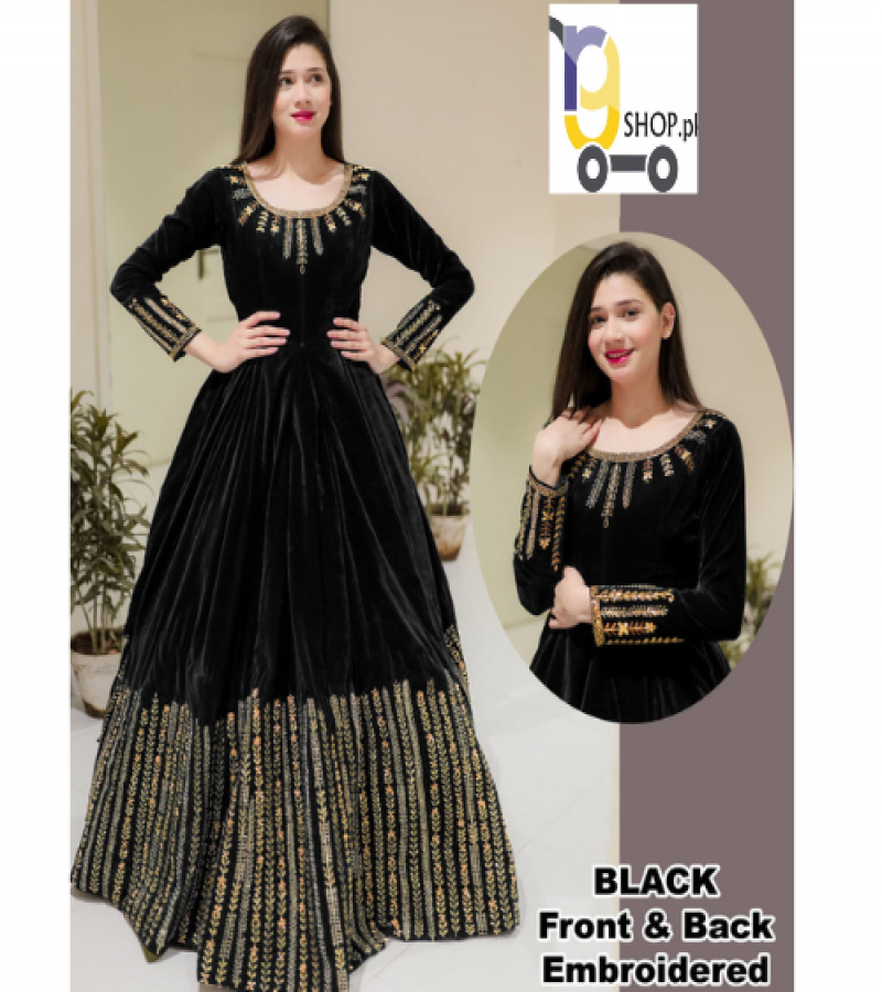 Front & Back Daman with Neck, Sleeves Embroidered with Trouser 2PCs Suit.