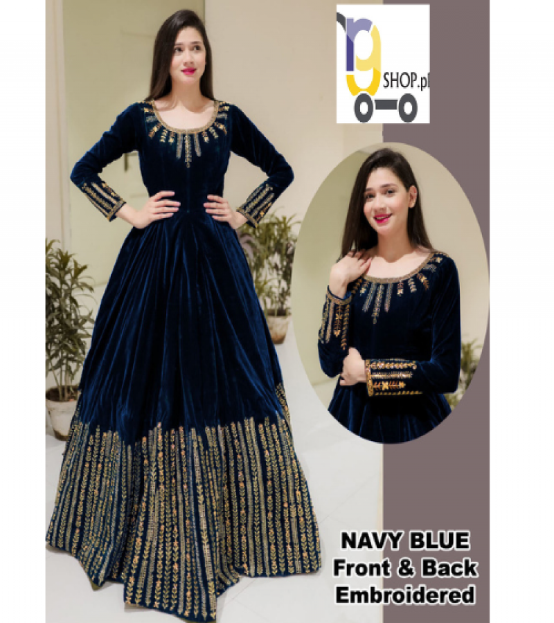 Front & Back Daman with Neck, Sleeves Embroidered with Trouser 2PCs Suit.