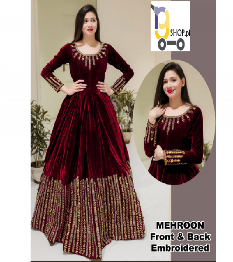 Front & Back Daman with Neck, Sleeves Embroidered with Trouser 2PCs Suit.