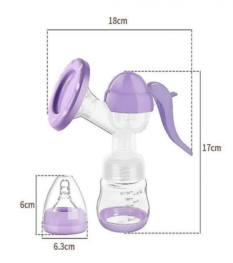Manual Breast Pump With Milk Bottle, Portable Breastfeeding