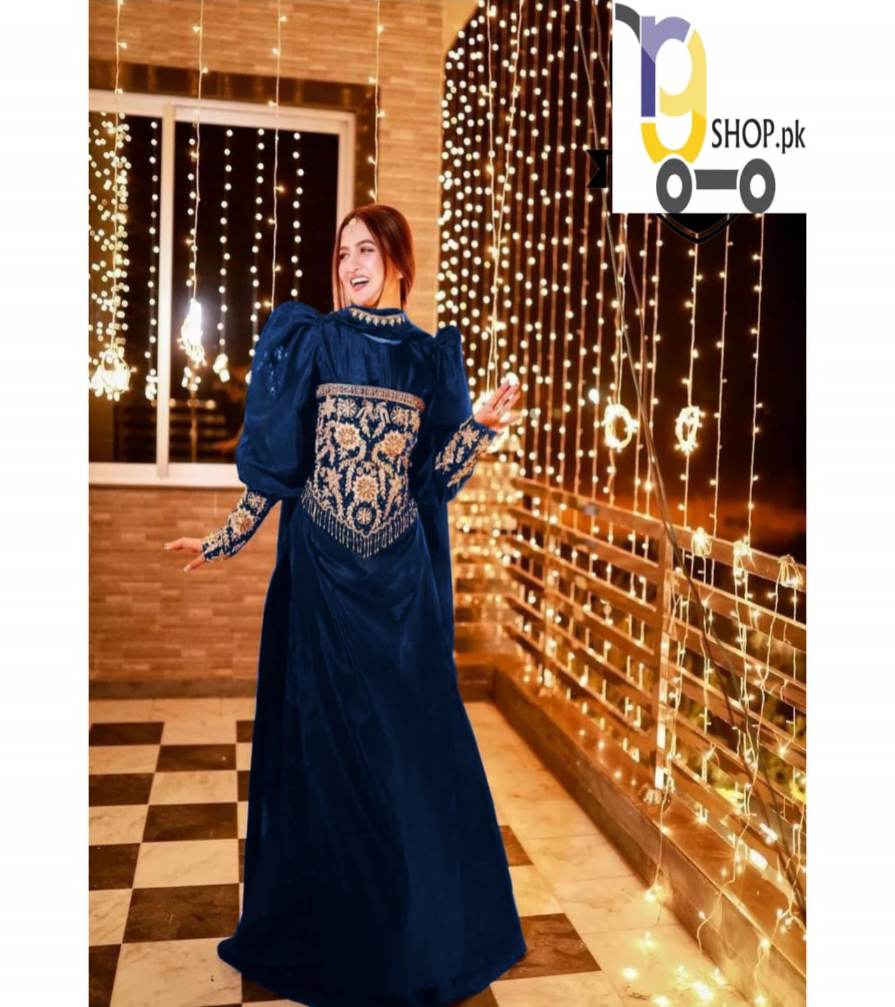 Maxi Sleaves Bunch Embroidery  & Embroidery Border Work Dupatta  3PCs Suit.
