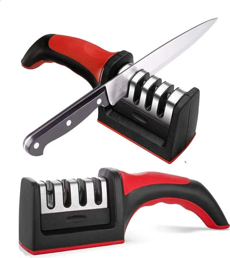 Multifunctional 3 Steps Manual Knife/Scissors Sharpener with Box