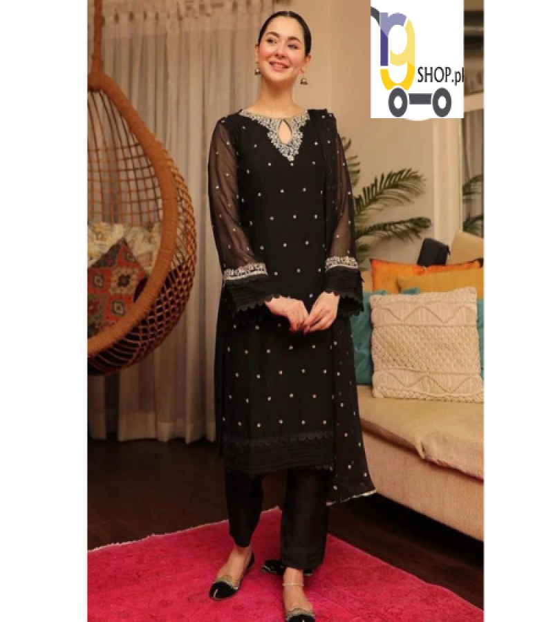 Neck, Sleeves, Front Bouti Embroidery with Tissue Pintex Work on Daman and Sleeves with Embroidered Dupatta 3PCs