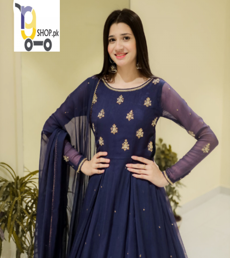 Neck & Sleeves Sequence Embroidered with Lace and front & Back Pearls Attached Maxi with Pearls Dupatta 3PCs.