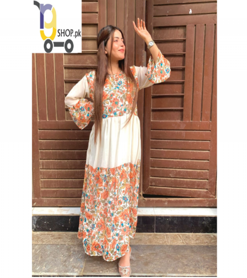 new design Flower Printed Panel Maxi for Women