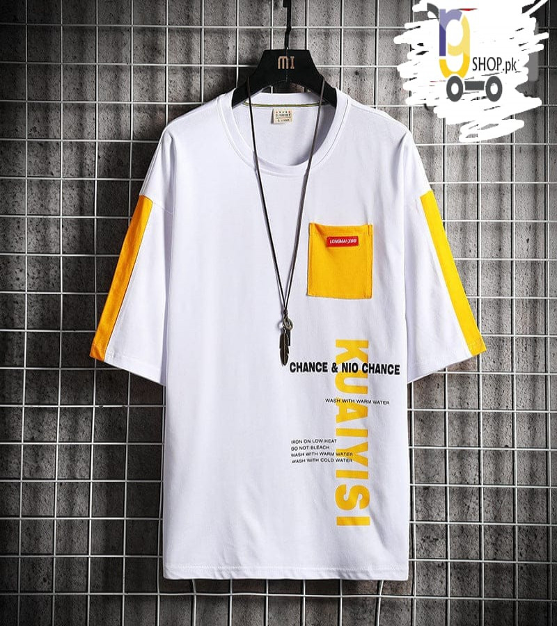 Poket Stye Drop  Shouldar  Printed Tshirt for Men.
