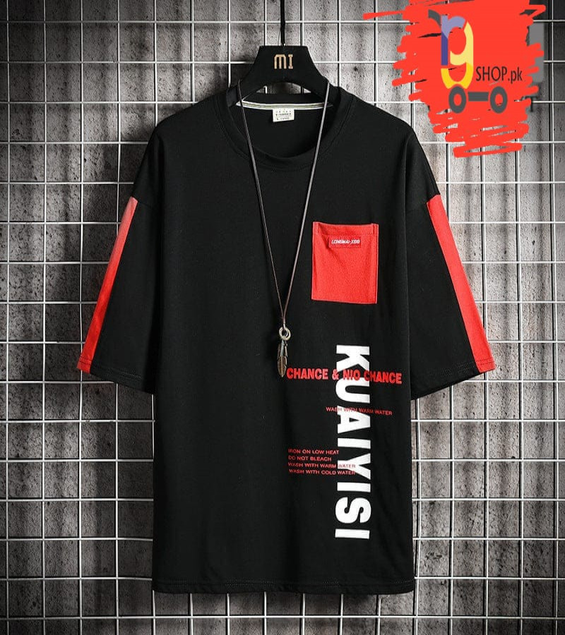 Poket Stye Drop  Shouldar  Printed Tshirt for Men.