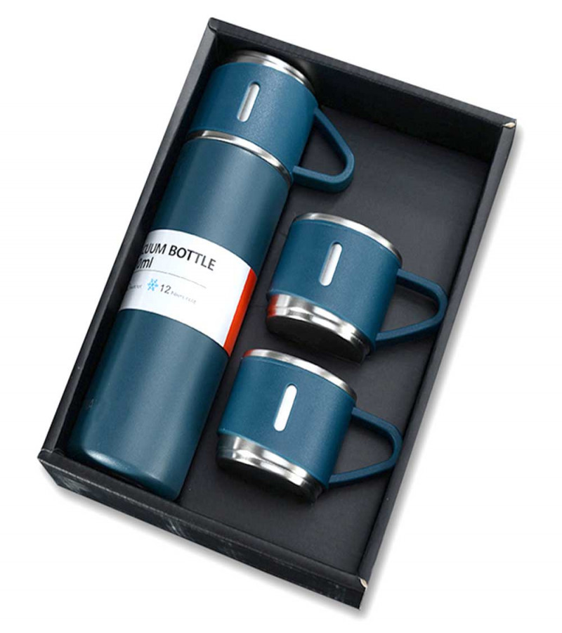 Vacuum Flaskk Bottle with 3 Extra Glasses