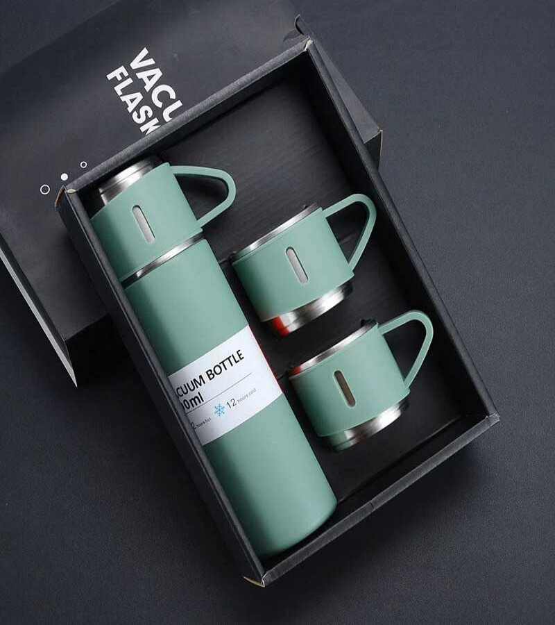 Vacuum Flaskk Bottle with 3 Extra Glasses